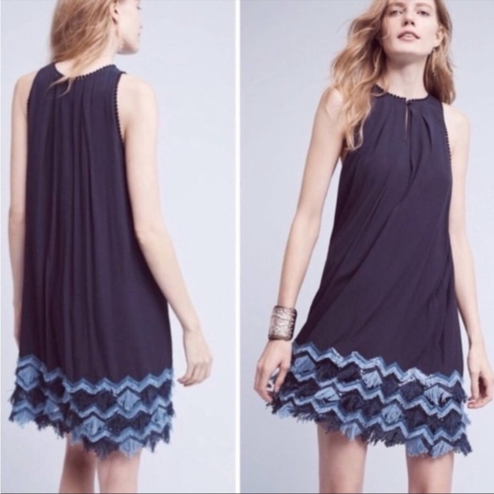 Anthropologie Maeve Fringe Sequin Hem Dress
Size 00P NWTS